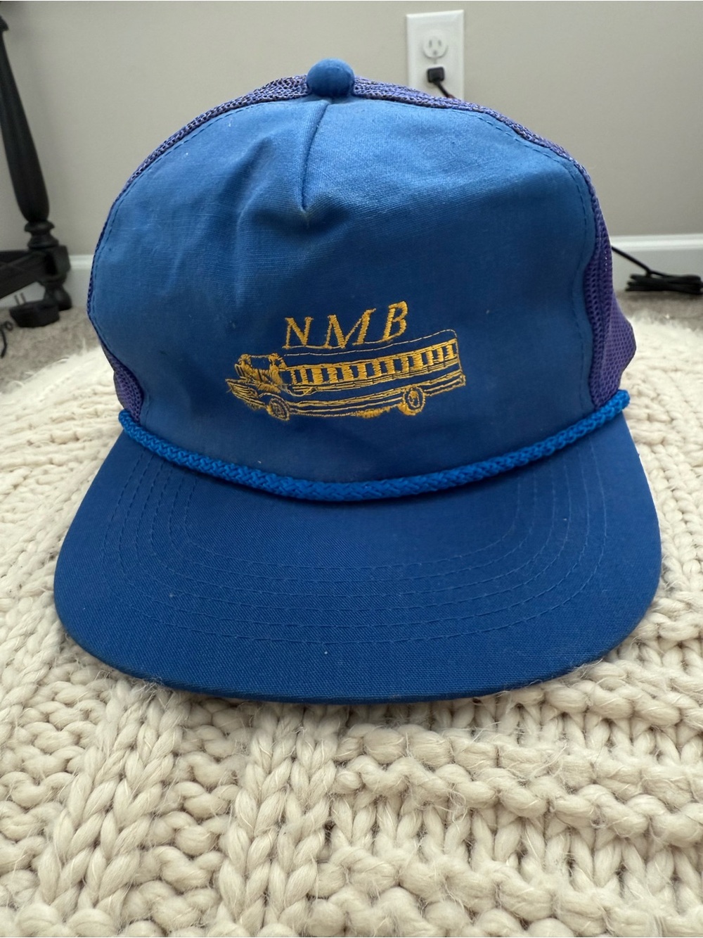 Vintage 90s NMB School Bus YoungAn Rope Trucker Hat